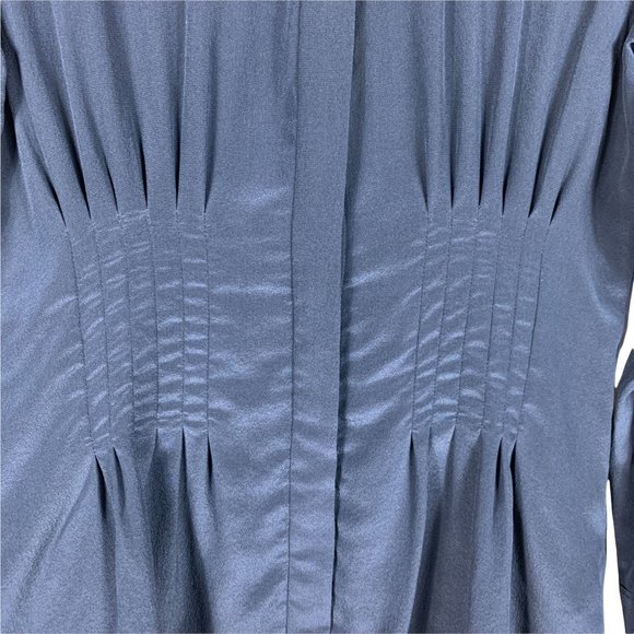 NWT Club Monaco Mabetta 100% Silk Shirt in Canyon Blue - Picture 2 of 8